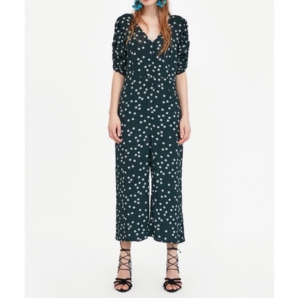 Zara Floral Button-down Jumpsuit